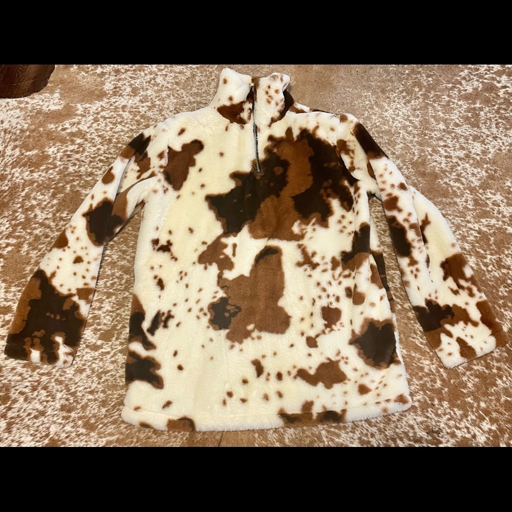 Cow Print Pullover!